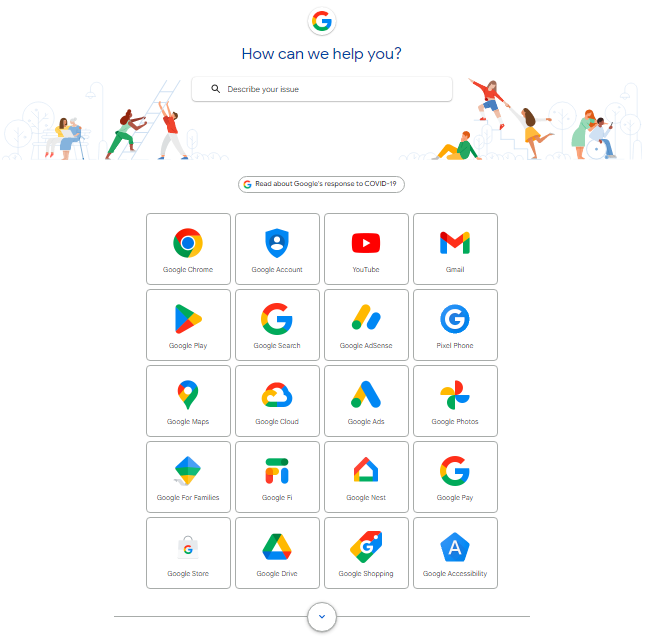 Google support page